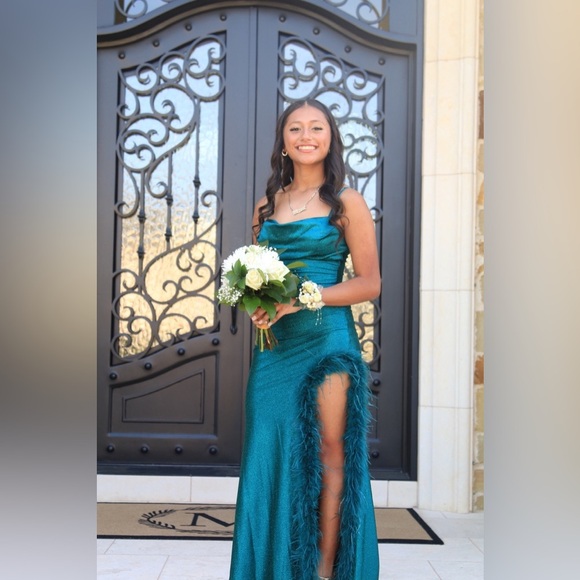 Honey and Rosie Dresses & Skirts - Maxi Dress with Feather Detail prom dress